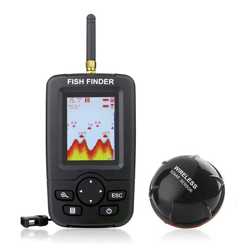 Portable Fish Finder Wireless Sonar Sensor Fishfinder Depth  Fish Size, Water Temperature, Bottom Contour, Color LCD ► Photo 1/6