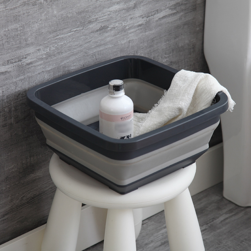 Travel Folding Wash Basin Bucket Container Portable Fruit Basin Collapsible  Silicone Washtub Baby Washbasin Bathroom Accessories