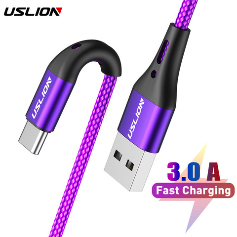 USLION 3m Type C  Cable For Huawei P30 Pro Fast Charge Phone Charging Wire USB C Cable For Samsung S9 S8 S10 Type C 3A Charger ► Photo 1/6