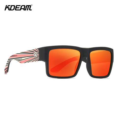 KDEAM Recommend Square Polarized Sunglasses For Men Women Outdoor Shades Ultra-thick Elastic Paint Frame 5-Barrel Hinges ► Photo 1/6