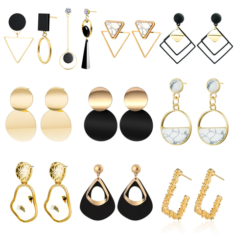 New Korean Statement Drop Earrings 2022 for Women Girl Fashion Vintage Geometric Acrylic Dangle Hanging Earring Jewelry kolczyki ► Photo 1/6