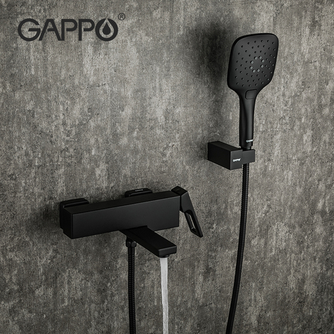 GAPPO bath rain shower black faucet Bathtub Faucet tap wall bathroom shower tap bath sink faucet water mixer tap shower system ► Photo 1/6