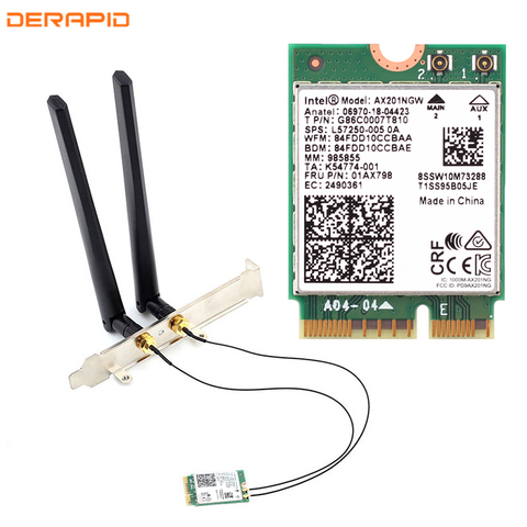 Dual Band 2.4Gbps Wireless Adapter For Intel AX201 AX201NGW NGFF Key E M.2 2.4Ghz/5Ghz 802.11ax CNVIO2 Wifi Card Bluetooth 5.0 ► Photo 1/6