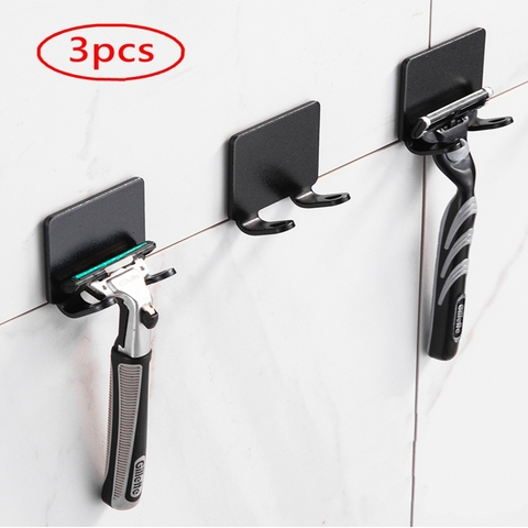 3Pcs Punch Free Razor Holder Storage Hook Wall Men Shaving Shaver Shelf Bathroom Razor Rack Wall Bathroom Accessories ► Photo 1/6