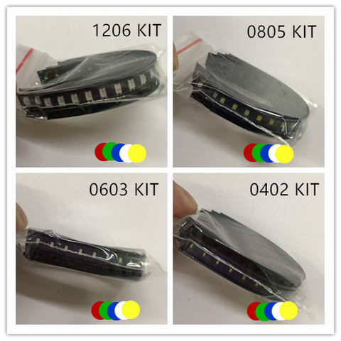 5 x 20pcs/Color=100pcs New 1206 0805 0603 Red/Green/Blue/White/Yellow SMD LED kit ► Photo 1/6