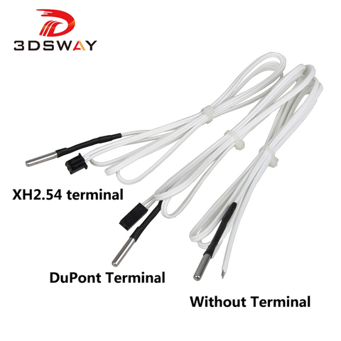 3DSWAY 3D Printer Parts 1M/2M HT-NTC100K Thermistor Temperature Sensor for High Temperature Filament 350 Degrees Hotend Kit ► Photo 1/6