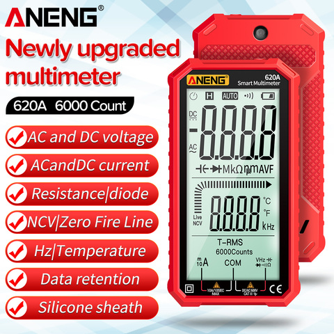 ANENG 620A Digital Multimeter AC/DC Ammeter Testers 6000 Counts Current Voltage Measurement True RMS Auto Electrical Capacitance ► Photo 1/6