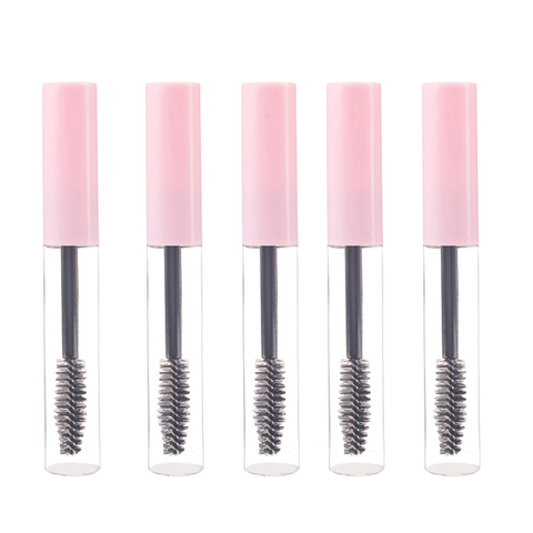 5 PCS 10ML Mascara Tubes Empty Eyelash Cream Refillable Bottles Pink/White Cosmetic Sample Container with Eyelash Brush Stick ► Photo 1/6