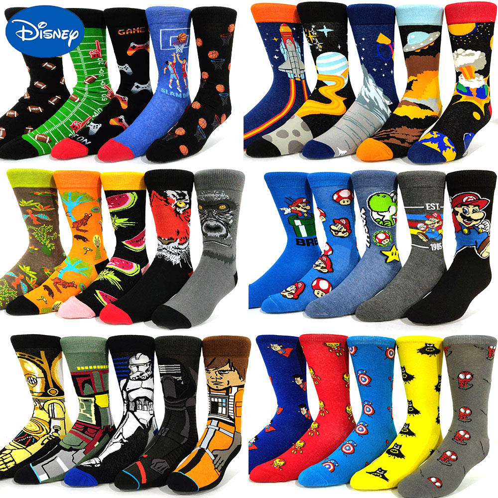 5 Pairs/Pack Men Cartoon Sock Anime Funny Happy Cool Personality Crew Socks  Men's Sox Hip Hop Street Fashion Skarpety Long Socks - Price history &  Review | AliExpress Seller - GULOLO Store 