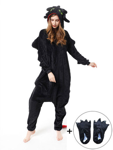 How to Train Your Dragon Toothless Onesies For Adults Anime Cosplay Costume Pajamas Adults One Piece Pyjamas Hooded Sleepwear ► Photo 1/6