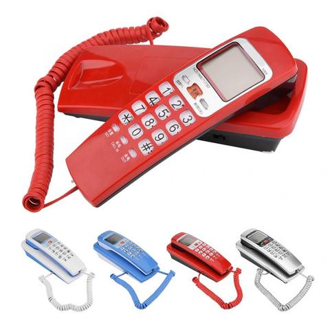 Portable Mini Phone Wall Mount Telephone FSK/DTMF Caller ID Landline Extension for Home Family Hotel telefono fijo para casa ► Photo 1/6