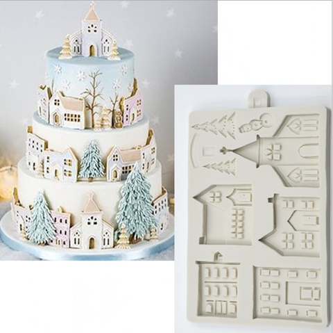 Christmas Gingerbread House Silicone Mold Fondant Mould Cake Decorating Tools Chocolate, Gumpaste, Sugarcraft, Kitchen Gadgets ► Photo 1/5