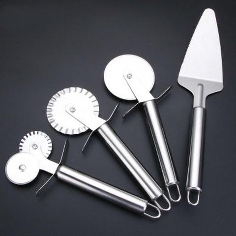 4 Patterns Stainless Steel Pizza Cutter Double Roller Pizza Knife Cutter Pastry Pasta Dough Crimper Kitchen Pizza Tools ► Photo 1/6