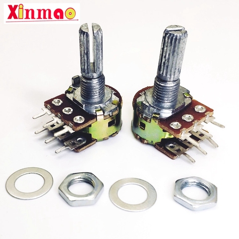 1pcs WH148 B1K B2K B5K B10K B20K B50K B100K B500K 6Pin 20mm Shaft Amplifier Dual Stereo Potentiometer 1K 2K 5K 10K 50K 100K 500K ► Photo 1/5