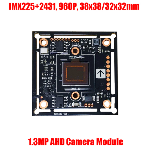 1280x960 1.3MP AHD CCTV Camera Module IMX225 CMOS Sensor NVP2431H ISP 960P 1200TVL Analog HD PCB Board 38x38mm 32x32mm ► Photo 1/6