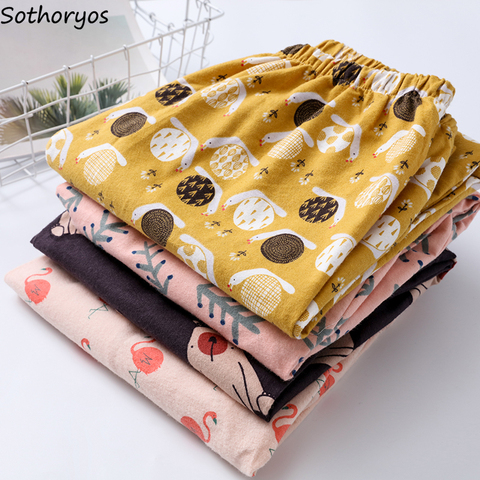 Sleep Bottoms Women Printed Kawaii Summer Cotton Comfortable Breathable Womens Korean Style Loose Pajama Pants Sleepwear Ulzzang ► Photo 1/6