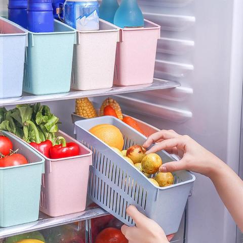 4 Holes Basket Fridge organizer Retractable drawer Drink Bottle Holder Vegetable Storage Drain Frige Kitchen Organizer ► Photo 1/6