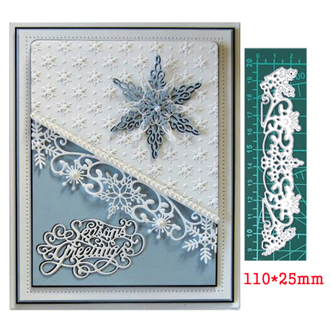 Metal Cutting Dies Snowflake Lace Stripe Border Craft Die Mold Stencils for DIY Scrapbook album Decor Paper Cards Die Template ► Photo 1/2