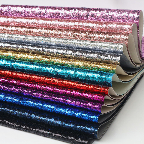 1PCS 21CMX29CM A4 Chunky Glitter Synthetic Faux Leather Sheet Glitter PU Leather Fabric DIY Bows Material Craft Supplies ► Photo 1/6