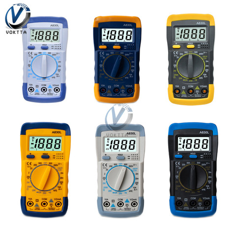 A830L Digital Display LCD Multimeter Portable Handheld AC DC Voltage Diode Freguency Multitester Voltmeter Ammeter Tester Tools ► Photo 1/6