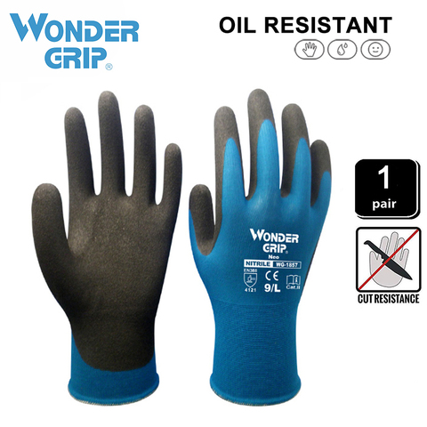Wonder Grip Work Gloves For Nylon Spandex Wrapped with Foam Nitrile Coated Anti-skid 18 Gauge Working Gloves gloves work ► Photo 1/6