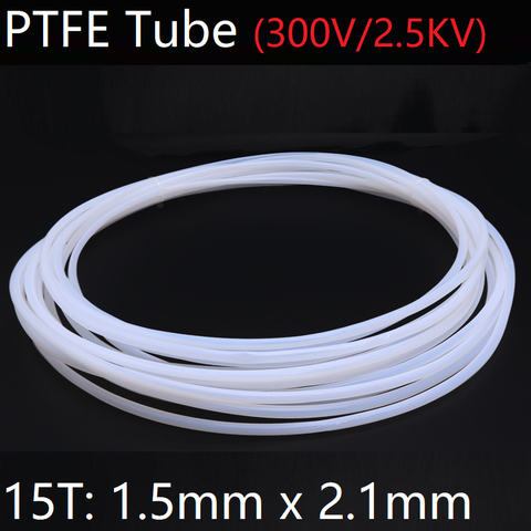 15T 1.5mm x 2.1mm PTFE Tube T eflon Insulated Rigid Capillary F4 Pipe High Temperature Resistant Transmit Hose 300V White ► Photo 1/6