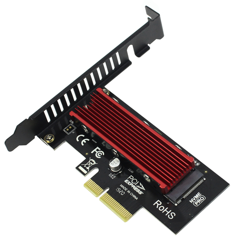 JEYI Combo Cooling Warship Heatsink + SK4 m.2 for NVMe SSD to PCIE 3.0 X4 Adapter Card M Key Support PCI Express PCI-e X8 X16 ► Photo 1/5