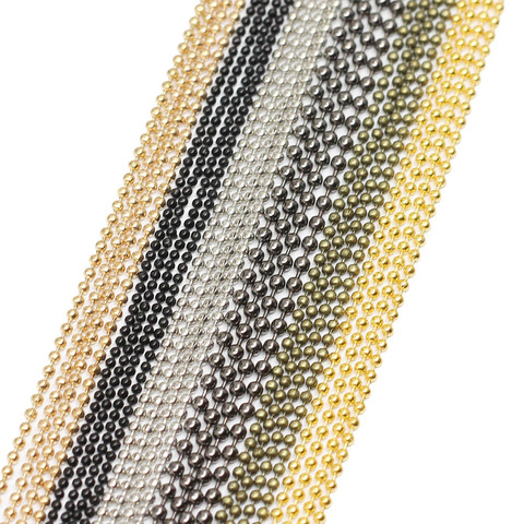 5 m/lot Gold Black Bronze Color Metal Ball Bead Chains 1.2 1.5 2 mm For DIY Necklaces Jewelry Making Findings Accessories ► Photo 1/6