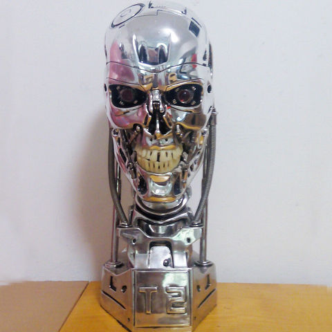 Replica Resin Terminator T800 1:1 Scale Skull Endoskeleton Lift-Size Bust Figure light LED EYE T-800 T2 statue model ► Photo 1/6