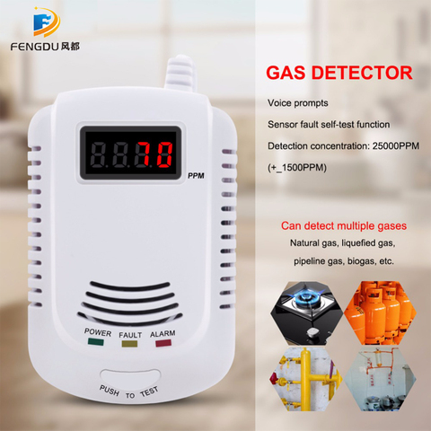 Home Standalone Plug-In Combustible Gas Detector LPG LNG Coal Natural Gas Leak Alarm Sensor Voice Warning Alarm Sensor ► Photo 1/6