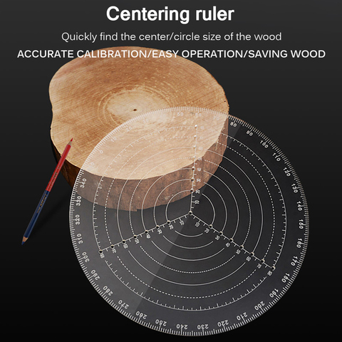 Transparent Acrylic Round Center Finder Compass Circle Cutter for Wood Turners Lathe Work Circles Drawing ► Photo 1/6