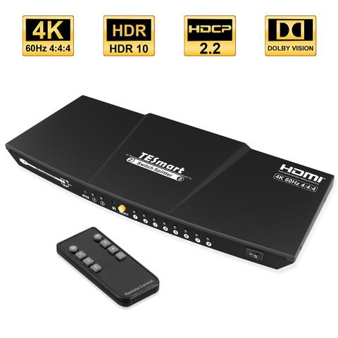 TESmart   HDMI splitter 2 in 8 output  4K 60Hz 2.0 black HDCP,HDR,EDID ► Photo 1/6