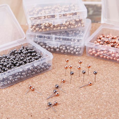 400pcs/set Round Plastic Head Steel Point Push Pins Map Thumb Tacks Pin with Box for Office School Supplies ► Photo 1/6