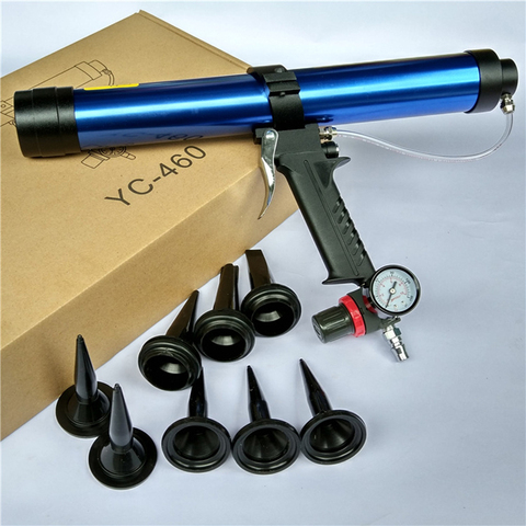 1 Set 45cm Pneumatic Glue Gun Glass Air Cartridge Caulking Gun with Regulating valve, Caulk Nozzles Silicone Sausages Glue Gun ► Photo 1/3