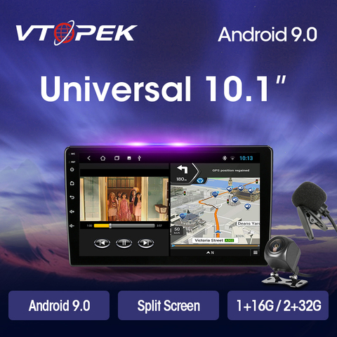 Vtopek Android 9.0 2Din 2G+32G Car Radio Multimedia Video Player Navigation GPS Universal for Toyota Nissan Honda Hyundai Kia ► Photo 1/6