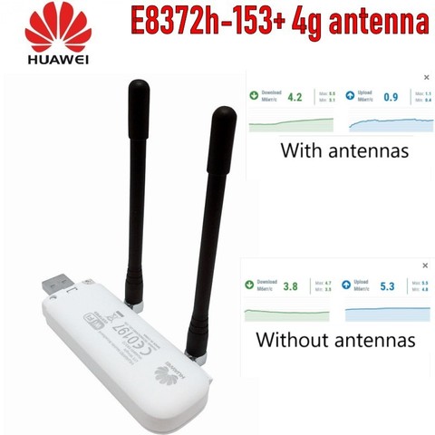 Huawei E8372 E8372H-153 4G wifi stick with 2pcs antenna ► Photo 1/6