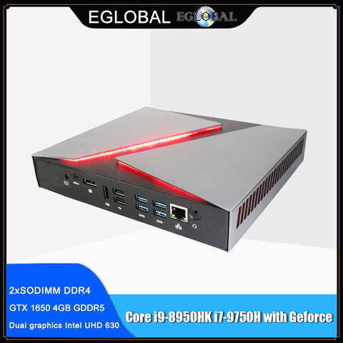 New Gaming Mini PC Intel Core i9 i7-9750H i5-9300H GeForce GTX 1650 4GB 2*DDR4 Desktop PC Windows 10 4K HDMI DP Type-C AC WiFi ► Photo 1/6