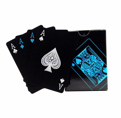 1 PCS PVC Poker Waterproof Plastic Playing Cards Set Black Color Poker Card Sets Classic Magic Tricks Tool Poker Games ► Photo 1/6
