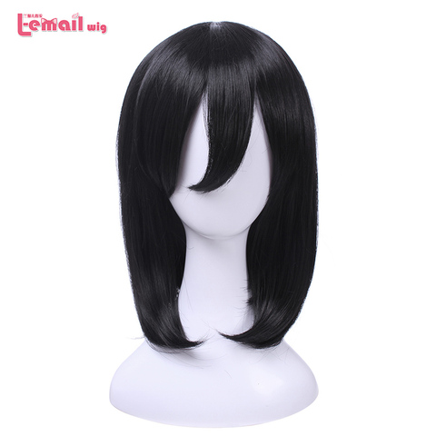 L-email wig Mikasa Ackerman Cosplay Wigs Attack on Titan Cosplay Black Straight Bob Wig Heat Resistant Synthetic Hair Halloween ► Photo 1/6