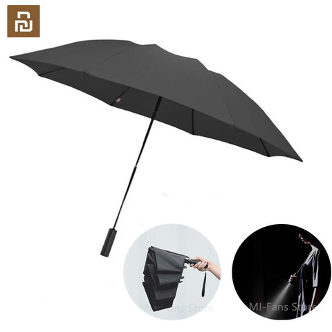 Youpin 90Fun 8K Automatic Reverse Folding Umbrella Led Luminous Windproof Wind Resistant Umbrella UPF50+ Anti UV With LED Light ► Photo 1/6