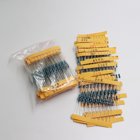 300Pcs 10 -1M Ohm 1/4w Resistance 1% Metal Film Resistor  Assortment Kit Set 30Kinds*10pcs=300PCS Free Shipping ► Photo 1/6