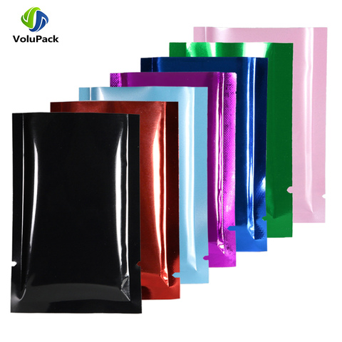 Multi Colors Smell Proof Packaging Bags Open Top Vacuum Heat Sealing Pouches Eco-friendly Recyclable Metallic Mylar Storage Bags ► Photo 1/6