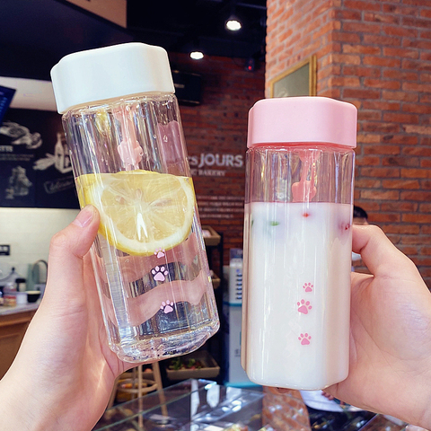 Shape Cute Kawaii Drinking Bottle Milk Shaker Bot Plastic Water