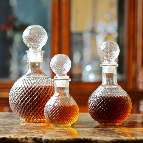 Home Bar Round Ball Shape Crystal Whiskey Wine Beer Drinking Glass Bottle Decanter Whiskey Liquor Carafe Water Jug Barware Tools ► Photo 1/6