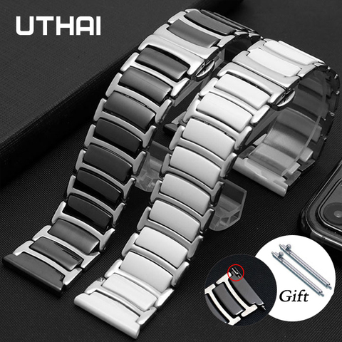 Watchband Ceramic strap between stainless steel 20mm 22mm watch band strap for Huawei Smart Watch GT2/watch 2pro/Samsung watch ► Photo 1/5