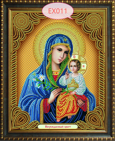 Icon Theotokos Vladinirskaya DIY 5D diamond embroidery Religion diamond mosaic painting pattern crystal glass home decoration ► Photo 1/6