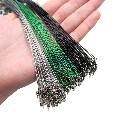 20pcs/lot Steel Wire Leader with Swivel Anti-bite Fishing Line 10/15/20/30cm Fishing Accessory 3 Colors Olta Leadcore Leash ► Photo 1/6