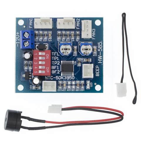 DC 12V 5A PWM PC CPU Fan Temperature Control Speed Controller Board Speed Controller Temperature Probe Buzzle ► Photo 1/6