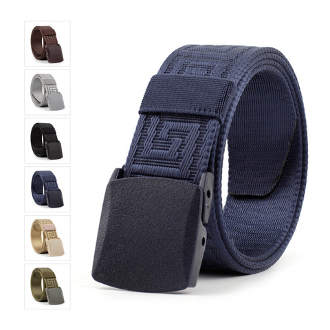 Plastic Buckle Cloth Belt Hot Fashion Casual Canvas Belt Men's and Women's Individual Decorative Jeans 3.8cm Belts Ceinture ► Photo 1/6