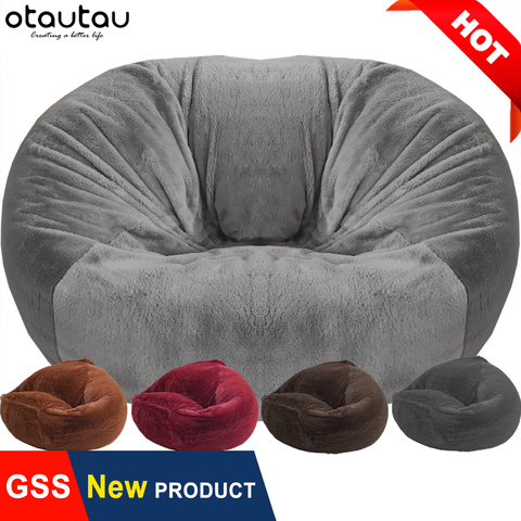 OTAUTAU Bean Bag Chair with Filling Big XXL Puff Seat Couch Bed Stuffed Giant Beanbag Sofa Pouf Ottoman Relax Lounge Furniture ► Photo 1/6